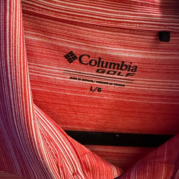 Columbia Red Polo Shirt Casual Short Sleeve - Picture 2 of 3